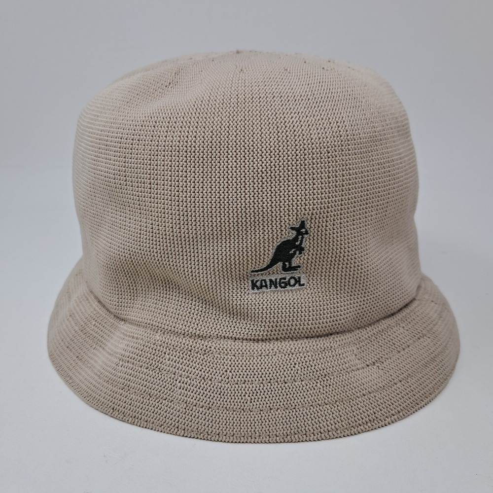 Kangol Tropic Bin Hat Beige Tan Knit Bucket Cap Youth L Adult Small 21 In 3629BC